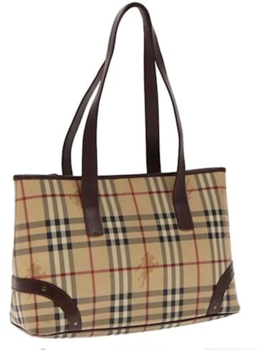Vintage BURBERRY LONDON Classic Medium Haymarket Check Tote Purse Bag Authentic
